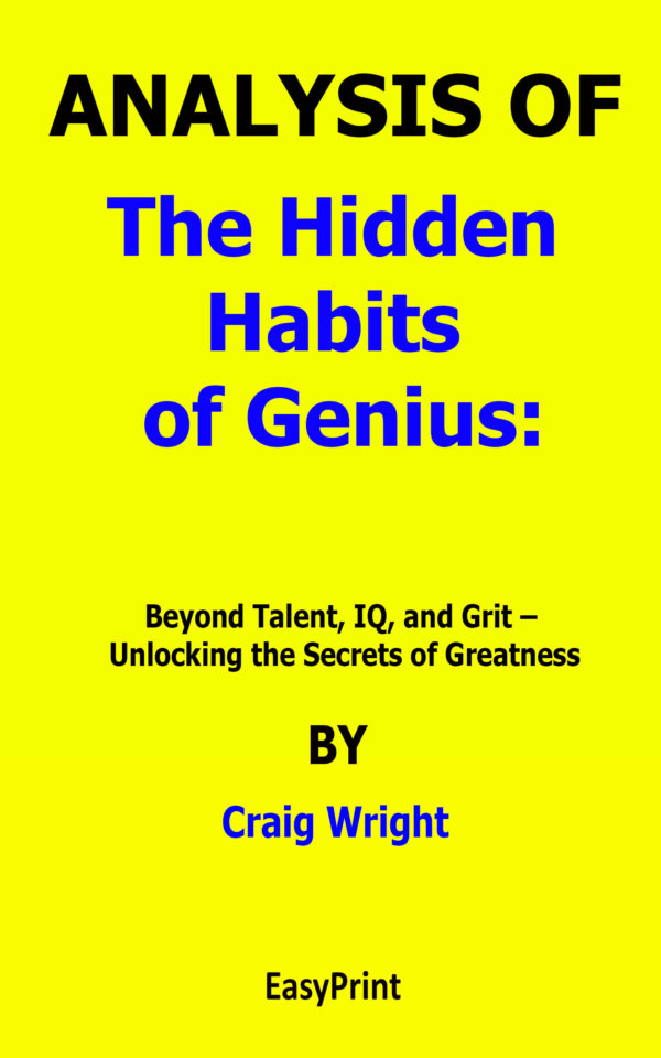 the hidden habits of genius craig wright