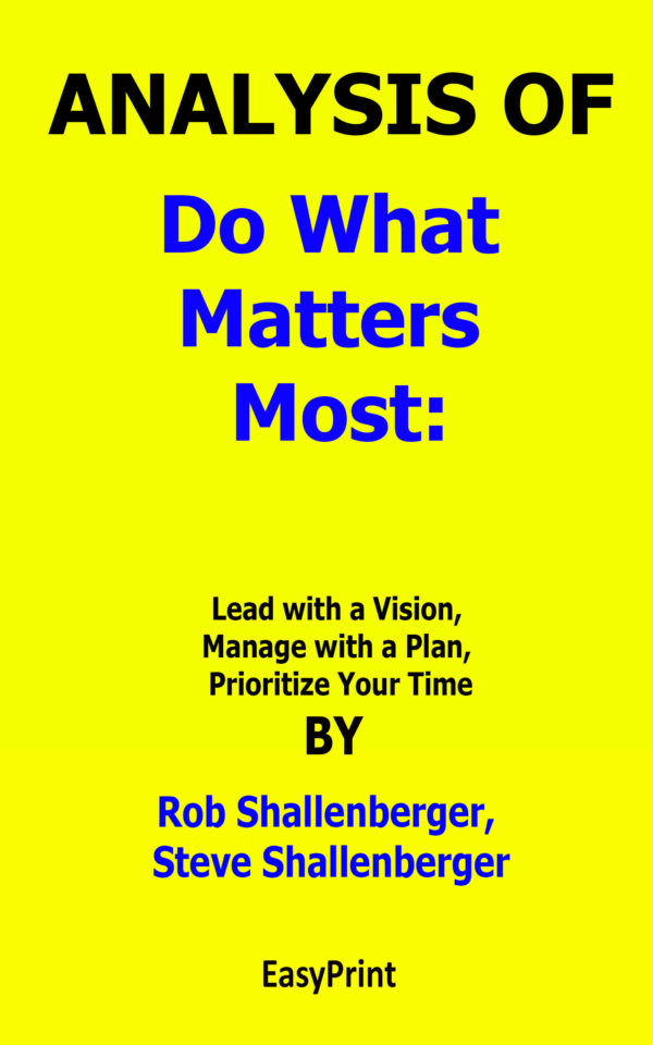 do what matters most shallenberger