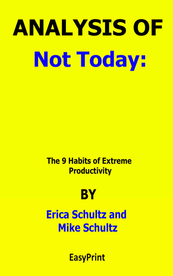 not today the 9 habits of extreme productivity by erica schultz