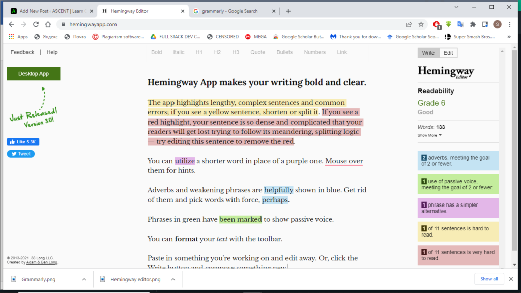 Grammarly Vs Hemingway