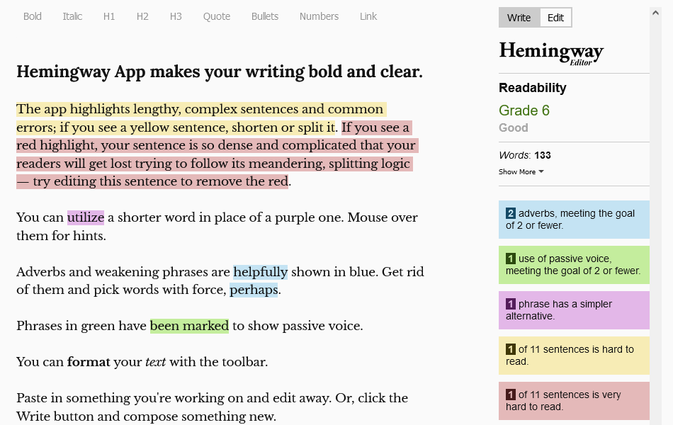 content writing app